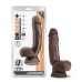 Dr. Skin Plus - 8 Inch Thick Poseable Dildo With Squeezable Balls - Chocolate