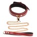 6 Piece Burgundy Bondage Set Burgundy Cuffs,  Collar and Leash