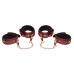 6 Piece Burgundy Bondage Set Burgundy Cuffs,  Collar and Leash