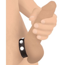 Cock Gear Leather Speed Snap Cock Ring - Black Cock Gear Leather Speed Snap Cock Ring - Black