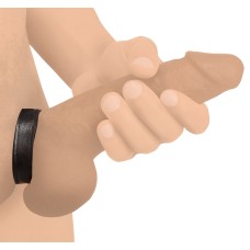 Leather and Velcro Cock Ring - Black Leather and Velcro Cock Ring - Black