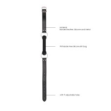 Silicone Bit Gag With Adjustable Bonded Leather Straps - Black Silicone Bit Gag With Adjustable Bonded Leather Straps - Black