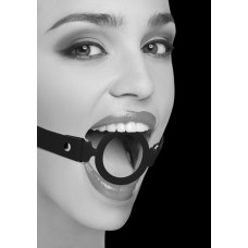 Silicone Ring Gag With Adjustable Bonded Leather Staps - Black Silicone Ring Gag With Adjustable Bonded Leather Staps - Black