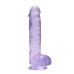 6 Inch Realistic Dildo With Balls - Purple