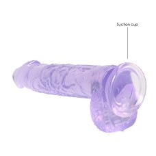 6 Inch Realistic Dildo With Balls - Purple 6 Inch Realistic Dildo With Balls - Purple