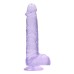 6 Inch Realistic Dildo With Balls - Purple