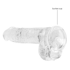6 Inch Realistic Dildo With Balls - Translucent 6 Inch Realistic Dildo With Balls - Translucent