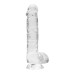 6 Inch Realistic Dildo With Balls - Translucent 6 Inch Realistic Dildo With Balls - Translucent