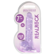 7 Inch Realistic Dildo With Balls - Purple 7 Inch Realistic Dildo With Balls - Purple