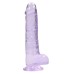 8 Inch Realistic Dildo With Balls - Purple