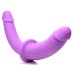 Double Charmer Silicone Double Dildo With Harness - Purple Double Charmer Silicone Double Dildo With Harness - Purple
