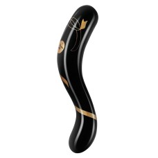 Secret Kisses - 7 Inch Handblown Double Ended Dildo - Black Secret Kisses - 7 Inch Handblown Double Ended Dildo - Black