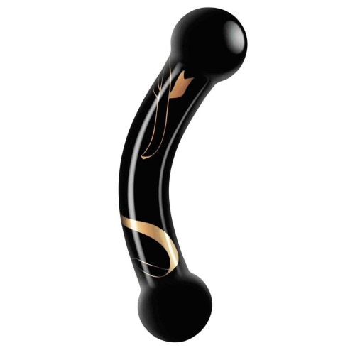 Secret Kisses - 5.5 Inch Handblown Glass Double Ended Dildo - Black Secret Kisses - 5.5 Inch Handblown Glass Double Ended Dildo - Black
