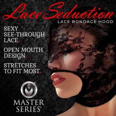 Lace Seduction Lace Bondage Hood - Black Lace Seduction Lace Bondage Hood - Black