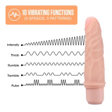 Dr. Skin Silicone - Dr. Robert - 7 Inch Vibrating Dildo -Beige