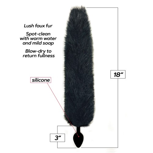 Foxy Fox Tail Silicone Butt Plug - Black Foxy Fox Tail Silicone Butt Plug - Black