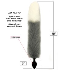 Foxy Fox Tail Silicone Butt Plug - Grey