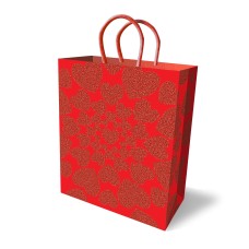 Glitter Heart Gift Bag - Red Glitter Heart Gift Bag - Red
