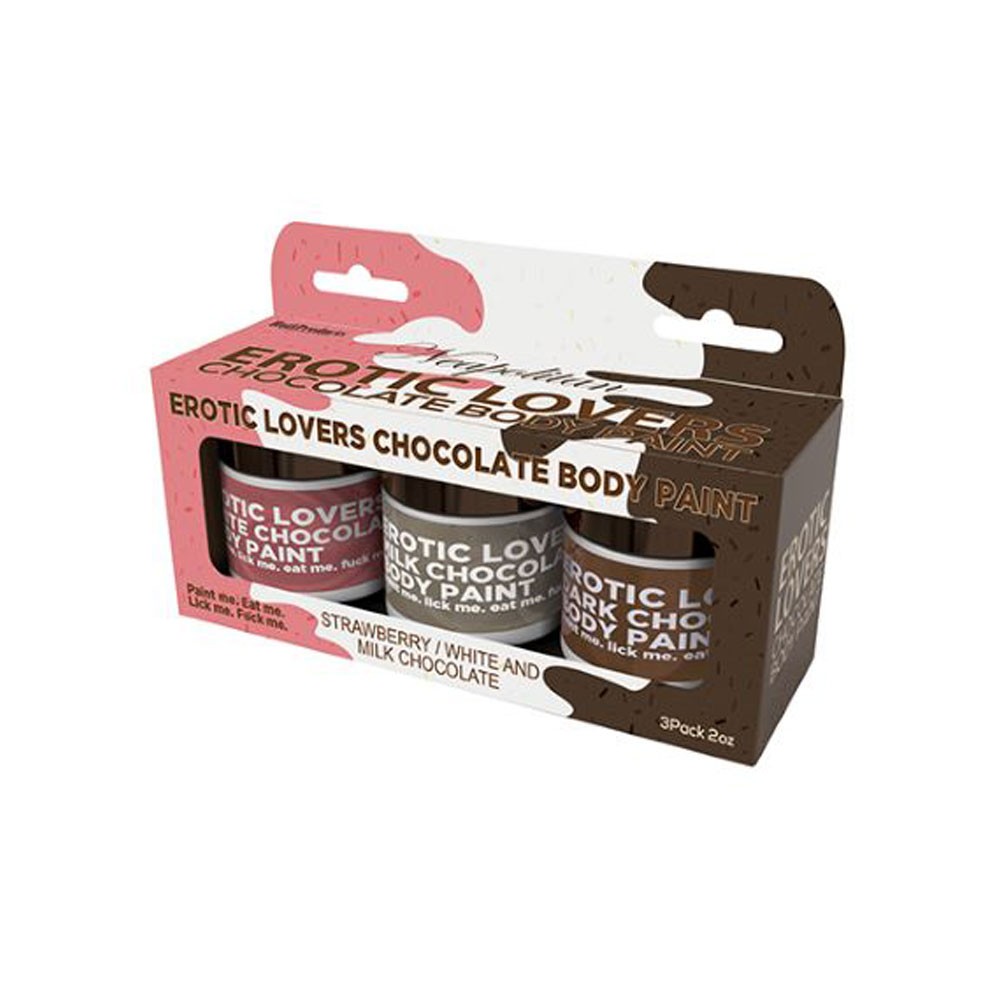 Erotic Lovers Chocolate Body Paint - Neapolitan - White Chocolate, Milk Chocolate and Strawberry - (3 Pack)