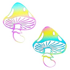 Rainbow Reflective Toadstool Nipple Cover Pasties Rainbow Reflective Toadstool Nipple Cover Pasties