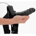 Vibrating Hollow Strap-on No Balls 8 Inch - Black