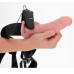 Vibrating Hollow Strap-on No Balls 8 Inch - Flesh