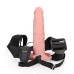 Vibrating Hollow Strap-on No Balls 8 Inch - Flesh