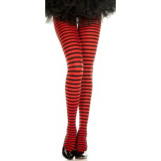 Striped Tights - One Size - Black/red