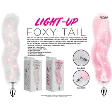 Foxy Tail - Light Up Faux Fur Butt Plug - Pink Plug - Pink Foxy Tail - Light Up Faux Fur Butt Plug - Pink Plug - Pink