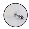 Foxy Tail - Light Up Faux Fur Butt Plug - White Plug - White