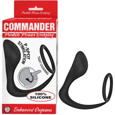 Commander Prostate Pleaser Cockring - Black Commander Prostate Pleaser Cockring - Black
