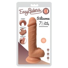 Easy Rider 7 Inch Dual Density Dildo With Balls - Light Easy Rider 7 Inch Dual Density Dildo With Balls - Light