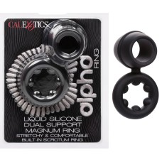 Alpha Liquid Silicone Dual Support Magnum Ring - Black Alpha Liquid Silicone Dual Support Magnum Ring - Black
