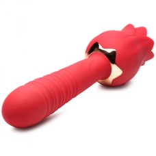 Bloomgasm Racy Rose Thrust and Lick Vibrator - Red Bloomgasm Racy Rose Thrust and Lick Vibrator - Red