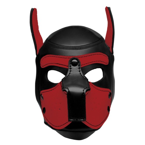 Spike Neoprene Puppy Hood - Red Spike Neoprene Puppy Hood - Red