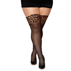 Leopard Top Thigh High - Queen Size - Leopard Black Leopard Top Thigh High - Queen Size - Leopard Black