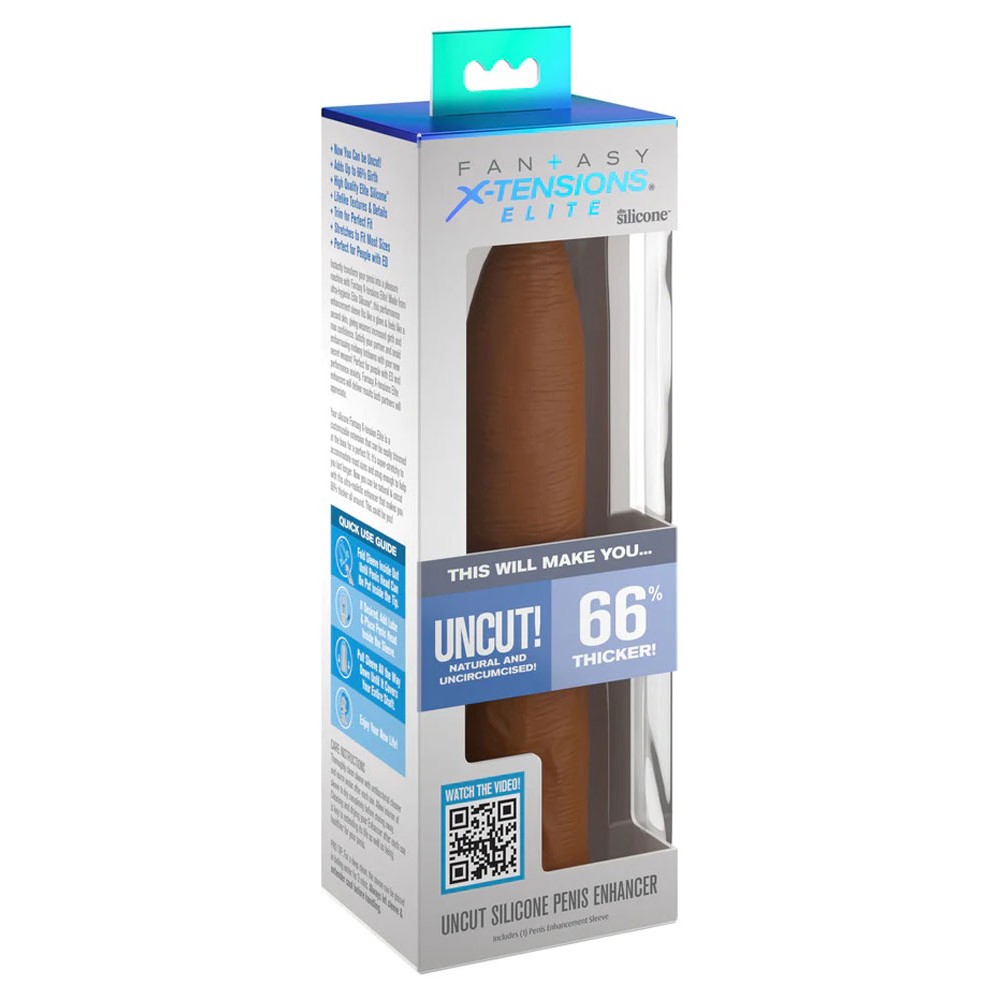 Fantasy X-Tensions Elite Uncut 7 Inch Extension Sleeve - Tan