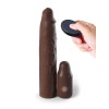 Fantasy X-Tensions Elite 9 Inch Sleeve Vibrating 3 Inch Plug With Remote - Brown