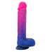 Naughty Bits Ombre Hombre XL Vibrating Dildo - - Pink/purple