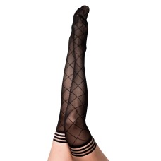 Anna - Diamond Thigh High - Size C - Black Anna - Diamond Thigh High - Size C - Black