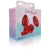 Vibrating Red Metal Remote Plug - Medium