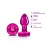 Vibrating Pink Metal Remote Plug - Small