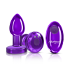 Vibrating Purple Metal Remote Plug - Small