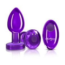 Vibrating Purple Metal Remote Plug - Medium Vibrating Purple Metal Remote Plug - Medium