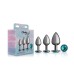 Teal Round Gem Anal Trainer Kit - Gunmetal Teal Round Gem Anal Trainer Kit - Gunmetal