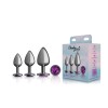 Purple Round Gem Anal Trainer Kit - Gunmetal