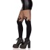Opaque Flame Tights With Fishnet Top - One Size - Black