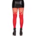 Opaque Flame Tights With Fishnet Top - One Size - Red Opaque Flame Tights With Fishnet Top - One Size - Red