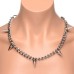 Punk Spiked Necklace Silver
