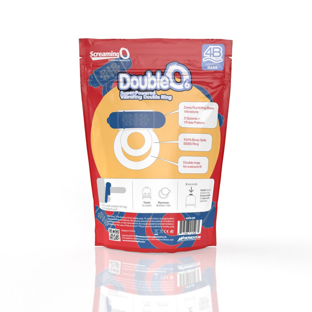 Screaming O 4b - Double O Super Powered Vibrating Double Ring - Blueberry
